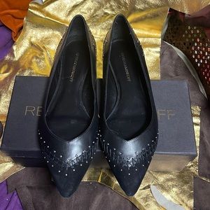 Rebecca Minkoff Size 11 Black Flats. Silver Studs